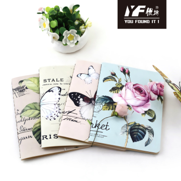 ผีเสื้อที่กำหนดเองเป็นบ้าเกี่ยวกับดอกไม้สไตล์ 64K Single Sewing Notebook Diary Paper Paper Diary