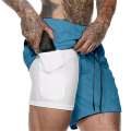 Manlju Workout Running 2 in 1Shorts mei pocket