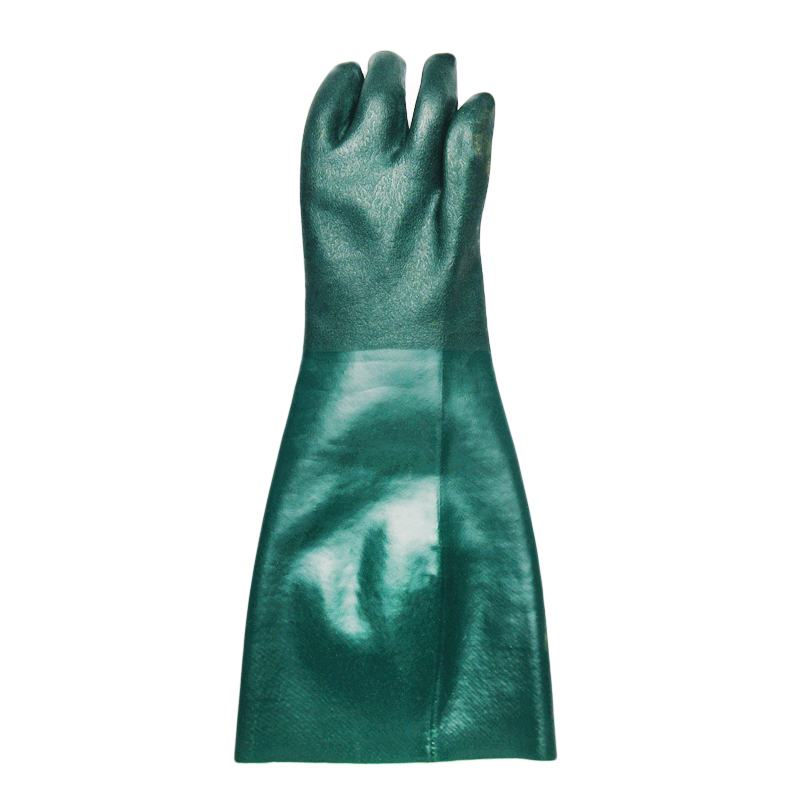 Guanti con resistenti chimici in PVC verde