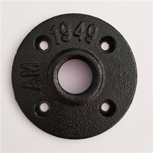 Flange de chão de ferro maleável preto de 1/2 &#39;&#39; 3/4 &#39;&#39;