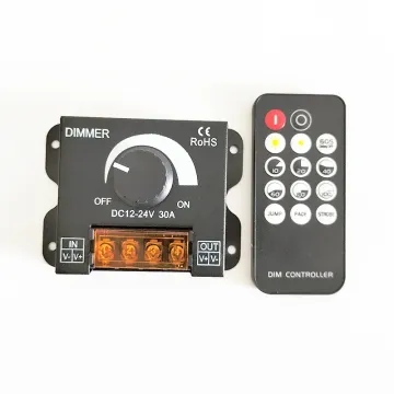 DC12-24V 30A LED Strip Light RF Remote PWM Controller - Dimmer for 3528/5050 SMD COB CCT RGB Tape