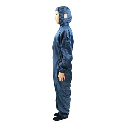 Navy Blue Cleanroom Antistatic Washable ESD Jumpsuits with Hood