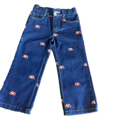 embroider 100% cotton baby children new style denim jeans children jeans pants baby harem pants