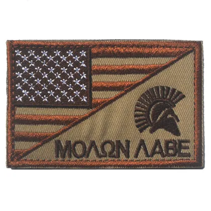 Wholesale Machine Embroidered Flag Patches USA Punisher Sparta Pattern