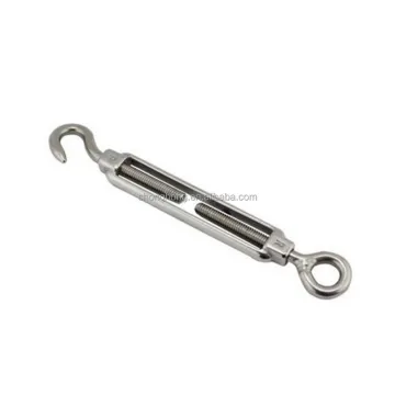 High-Quality AISI 316/304 Stainless Steel European Type Wire Rope Turnbuckles with Eye and Hook: Polished Finish for Durable Cable Adjustments