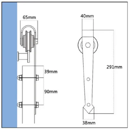 Arrow Shape Decorative Sliding Barn Door Hardware Kit