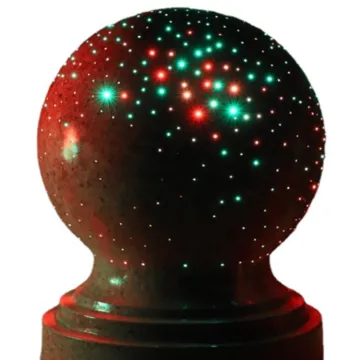 Light-Emitting Spherical Optical Fiber Car Blocking Ball and Translucent Concrete Column Brick