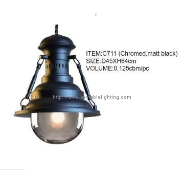 Contemporary Chromed Matt Black Pendant Lighting