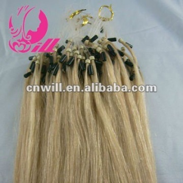 Wholesale micro double beads hair extensions virgin brazilian human hair