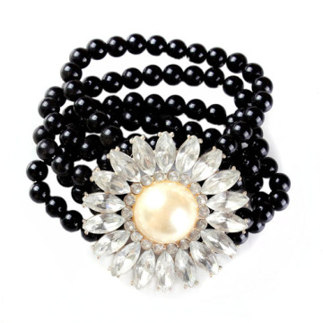 Hot Sell Black Zircon Charm Bracelet With Big Stone Bracelet Ynb-100