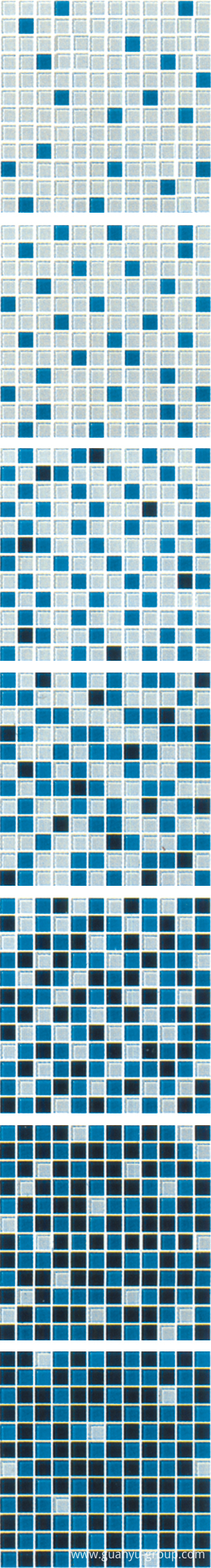 Blue Gradual Change Glass Mosaic