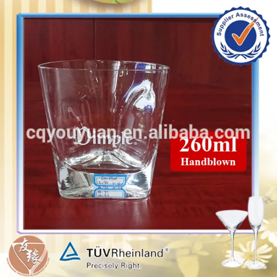 handmade drinking glass cup for whisky 9oz triangle shape