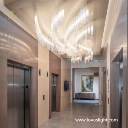 White light luxury chandeliers Hotel office hallway chandeliers Custom creative hallway chandeliers
