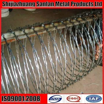 ss concertina razor wire -Bto22 BTO 22 razor blade wire 12m covered