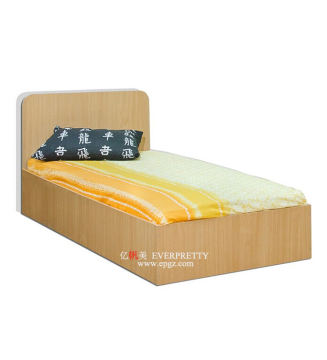 Customized Hostel Furniture Wooden Single Bed Bedroom Hotel Wholesale Comfortable Bed with Thick Headboard