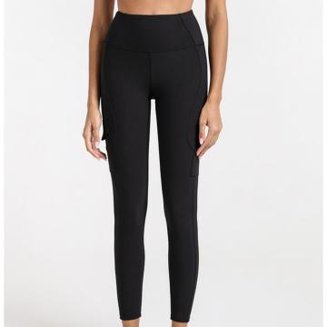 Pantalons de yoga côtelés pour femmes Leggings avec poche