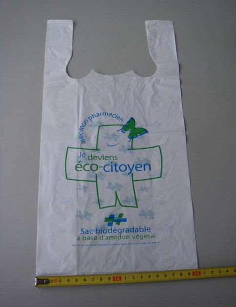 100% corn starch Biodegradable singlet bag,plastic bag