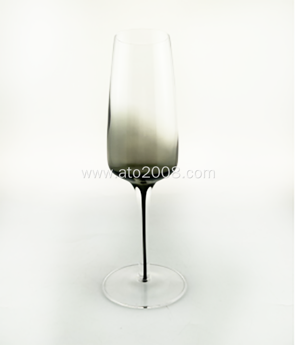 Black stem champagne glass set