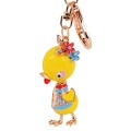 2015 novo estilo colorido pato Metal ouro Keychain chaveiro