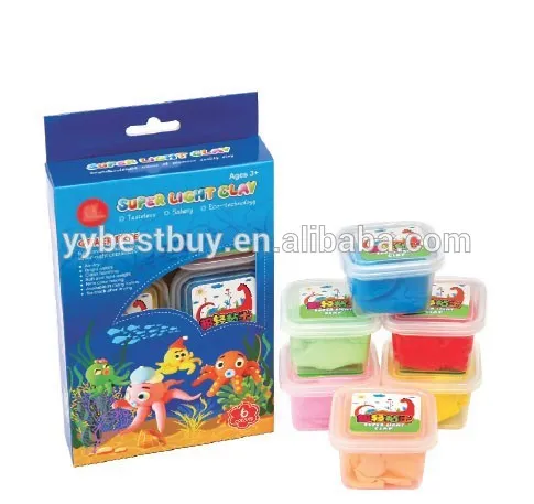 Kids educational toy Air dry super light soft silk clay kit