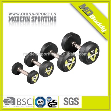 hot sale black rubber coated dumbbell with great quality