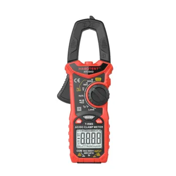 HT206D DC AC Current Alligator Clip Multimeter Tester: True RMS Digital Clamp Ammeter