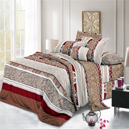 Striped Floral Printed Polyester Home Textiles Bed Sheets