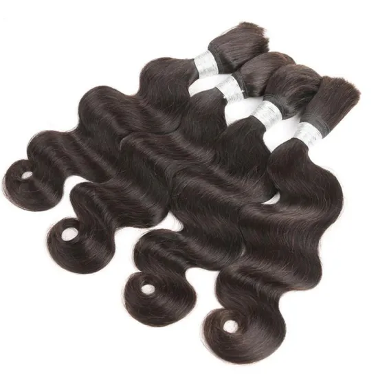 Factory Wholesale Unwefted Bulk Virgin Hair For Braiding, No Weft Braid In 100% Human Hair Bulk Remy Curly Braiding Hair