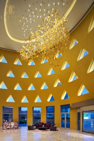 Stylish branch hotel chandelier gold modern