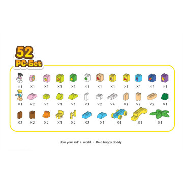 68pcs blocos de construção de plástico criativos para crianças