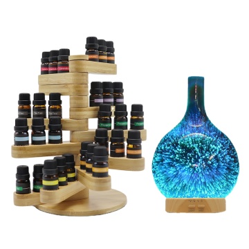 AromaNano Advanced Package: Pure Plant Essential Oil with Bamboo Storage Stand, Portable Electric Scent Diffuser