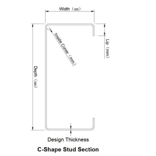 Galvanized Main Channel Nonstructural C-Shape Cold-formed Steel Framing Factory