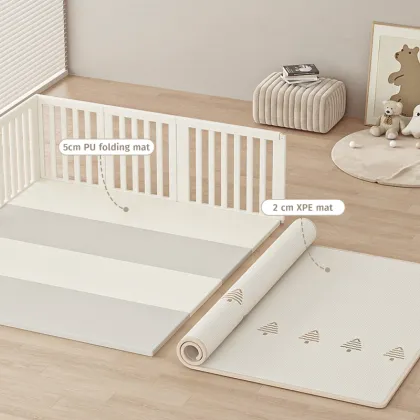 Large Baby Safety Fence: MIGO Bear New Design Clear Children Plastic Square Indoor Playyard with Gate for Bedroom and Kids Playpens