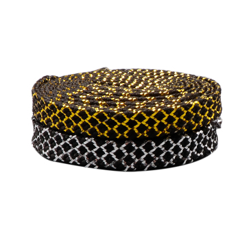 Gold Silver Metallic Polyester Shoelaces