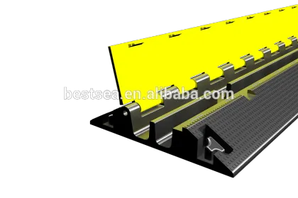 Rubber cable protector floor