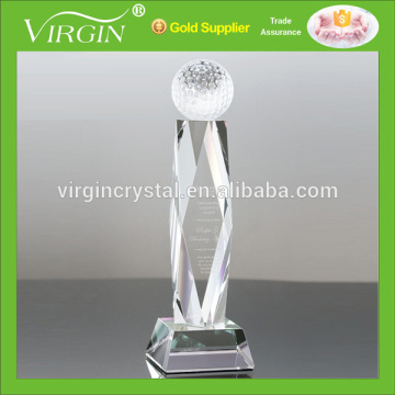 New Design Clear crystal golf awards & glass golf trophies for business gift