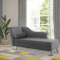 Plush Cloth Upholstered Chaise Longue Sofa