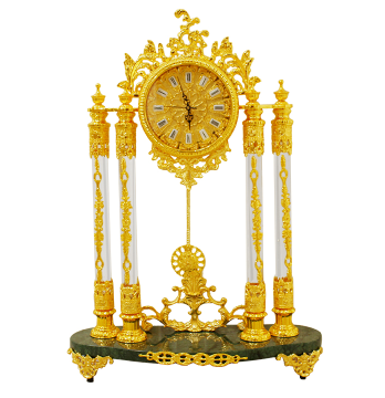 Luxury Crystal European Art Brass Gold Plated Desk Clock
