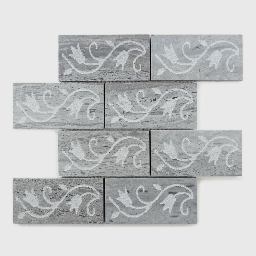 RECTANGE FACE DES TILES MOSAICES DE PIEUS DE MARBRE NATUREL