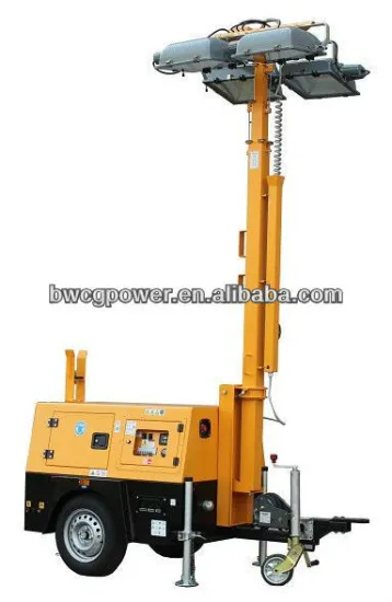 60Hz 10kva 9m Mast Portable Kubota Light Tower Generator with LED