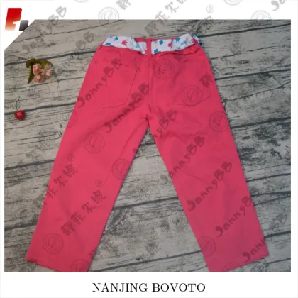 adjustable sash rose red denim jeans pants