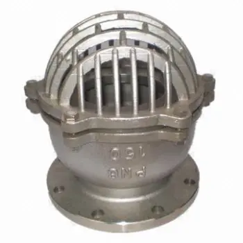 Flange foot valve, made of stainless steel