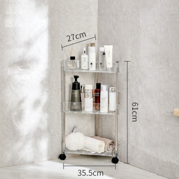 3-Layer Removable Bathroom Storage Rack with Wheels