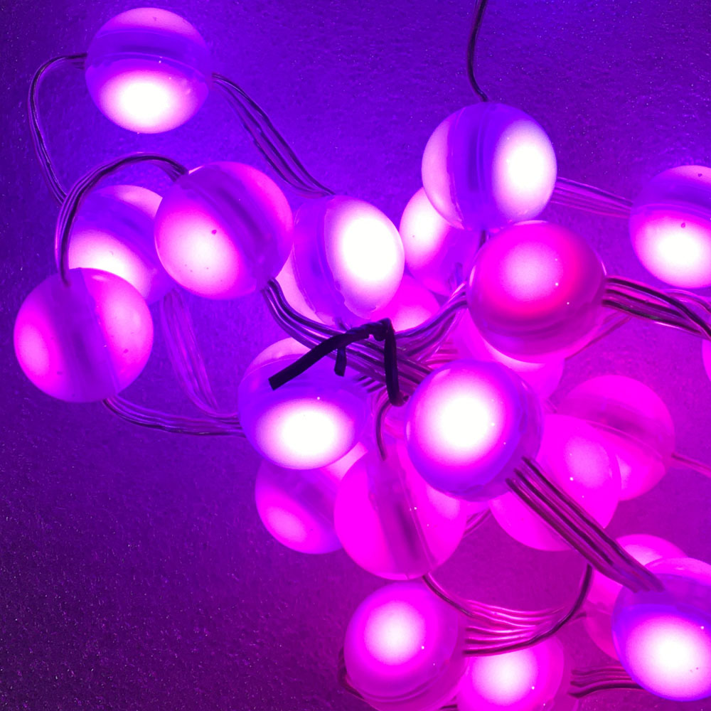 වර්ණවත් RGB LED පික්සල් සැහැල්ලු බෝල නූල