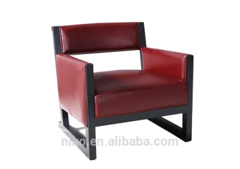 Laffi new design Red Color solid wood high quality Leather leisure Chair