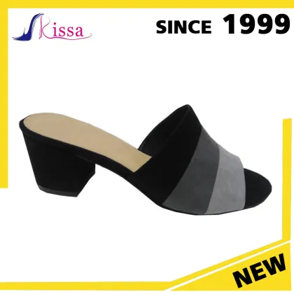 New fashion fish mouth black and red mixture high heel ladies sandals shoes 2017