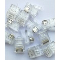 Conector 6P6c Conector telefónico Conector RJ11 6P6C Cabeza de cristal Chapado en oro 50U