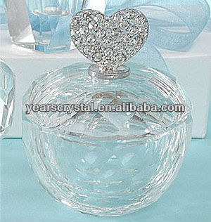 heart crystal jewel trinket box wedding favors with metal heart
