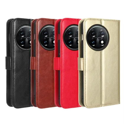 Crazy Horse PU Leather Wallet Flip Case for OnePlus Phones