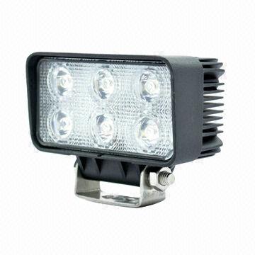 l18W LED work light lamp, flood spot, 6000K, 12 to 24V, suitable for car, auto and trucks